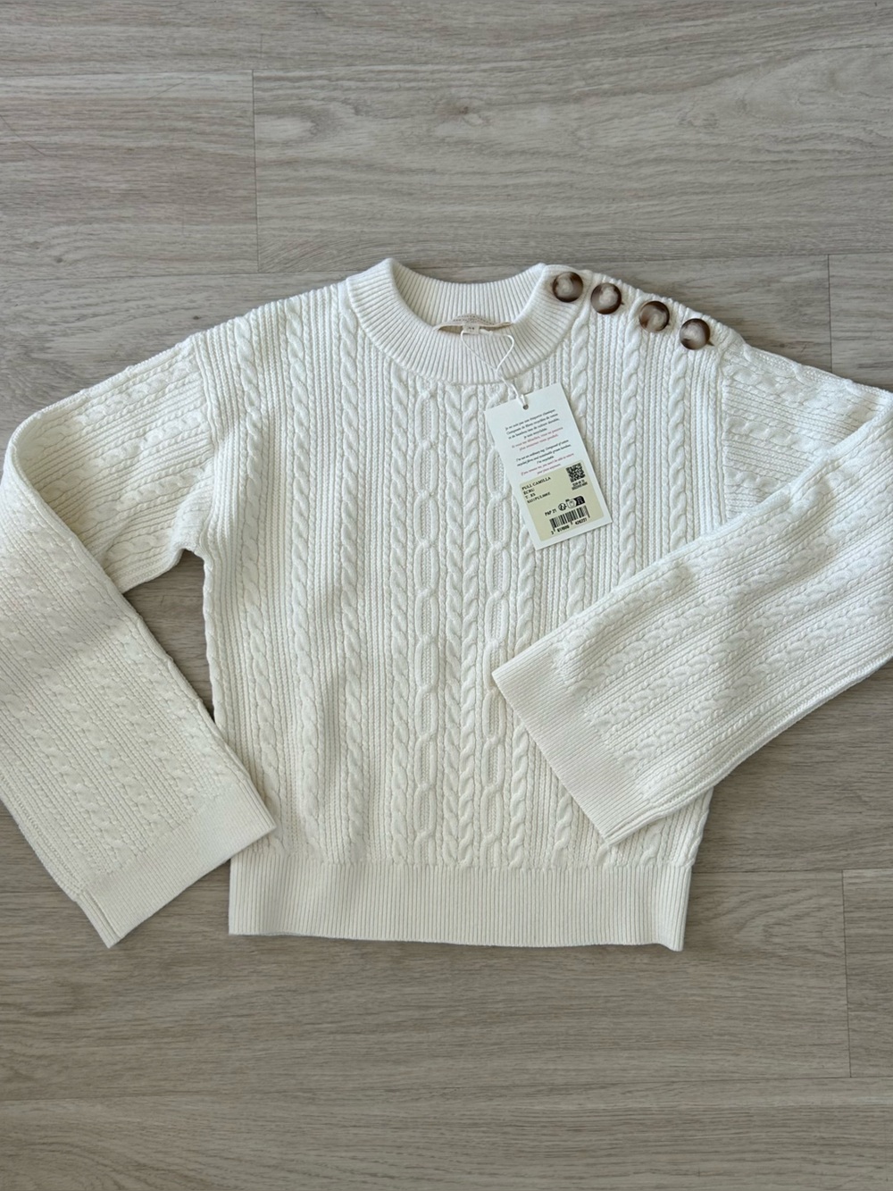 NWT Sezane CAMILLA JUMPER Ecru